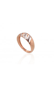 Gold ring 1100866(Au-R+PRh-W), Red Gold 585°, Rhodium (Plating)