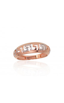 Gold ring 1100868(Au-R+PRh-W), Red Gold 585°, Rhodium (Plating)