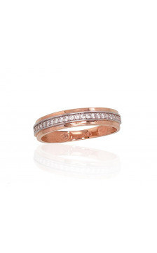 Gold ring 1100878(Au-R+PRh-W)_CZ, Red Gold 585°, Rhodium (Plating) , Zirkons