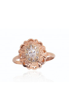 Gold ring 1100898(Au-R+Au-W)_CZ, White/Red Gold 585°, Zirkons