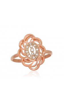 Gold ring 1100899(Au-R+Au-W)_CZ, White/Red Gold 585°, Zirkons