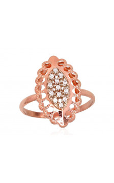 Gold ring 1100900(Au-R+Au-W)_CZ, White/Red Gold 585°, Zirkons