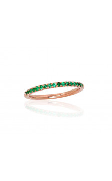 Gold ring 1100902(Au-R)_EM, Red Gold 585°, Emerald