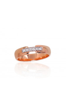 Gold ring 1100906(Au-R+PRh-W)_DI, Red Gold 585°, Rhodium (Plating) , Diamonds