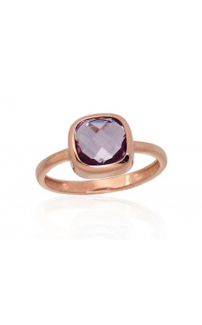 Gold ring 1100913(Au-R)_AM, Red Gold 585°, Amethyst