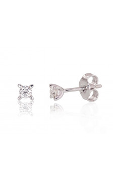 Gold classic studs earrings 1200342(Au-W)_DI, White Gold 585°, Diamonds