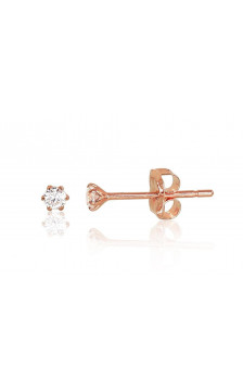 Gold classic studs earrings 1201126(Au-R)_CZ, Red Gold 585°, Zirkons