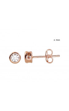 Gold classic studs earrings 1201189(Au-R)_CZ, Red Gold 585°, Zirkons