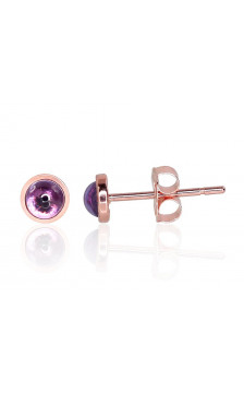 Gold classic studs earrings 1201222(Au-R)_AM, Red Gold 585°, Amethyst