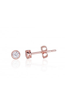 Gold classic studs earrings 1201223(Au-R)_CZ, Red Gold 585°, Zirkons