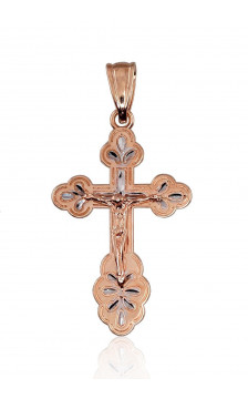 Gold pendant 1300076(Au-R+PRh-W), Red Gold 585°, Rhodium (Plating)