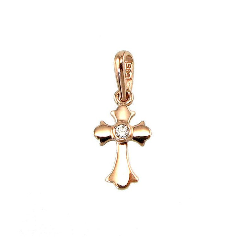 Gold pendant 1300176(Au-R)_CZ, Red Gold 585°, Zirkons