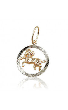Gold pendant 1300225(Au-R+PRh-W), Red Gold 585°, Rhodium (Plating)