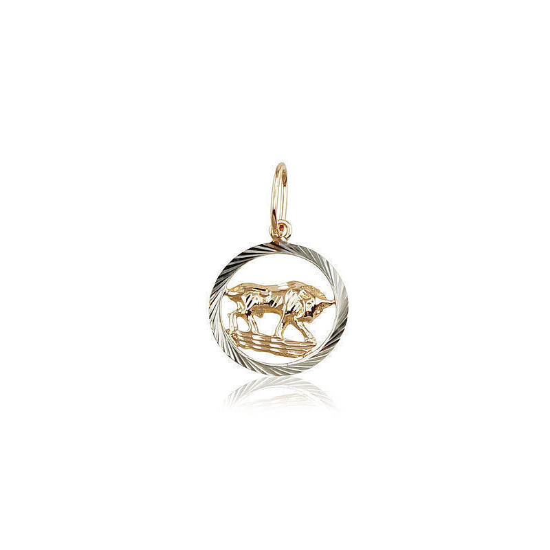 Gold pendant 1300226(Au-R+PRh-W), Red Gold 585°, Rhodium (Plating)