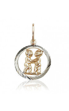 Gold pendant 1300227(Au-R+PRh-W), Red Gold 585°, Rhodium (Plating)