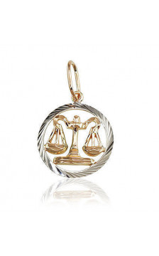 Gold pendant 1300231(Au-R+PRh-W), Red Gold 585°, Rhodium (Plating)