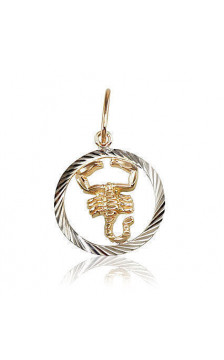 Gold pendant 1300232(Au-R+PRh-W), Red Gold 585°, Rhodium (Plating)