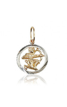 Gold pendant 1300233(Au-R+PRh-W), Red Gold 585°, Rhodium (Plating)