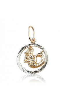 Gold pendant 1300235(Au-R+PRh-W), Red Gold 585°, Rhodium (Plating)