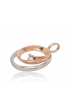 Gold pendant 1300548(Au-R+Au-W)_DI, White/Red Gold 585°, Diamonds