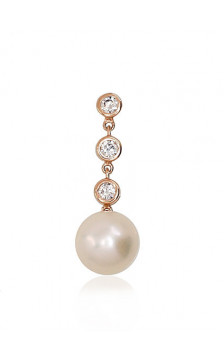 Gold pendant 1300636(Au-R)_CZ+PE, Red Gold 585°, Zirkons , Fresh-water Pearl