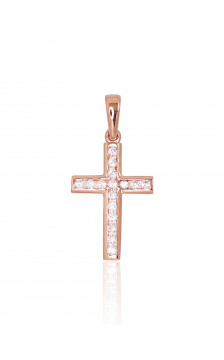 Gold pendant 1300703(Au-R)_CZ, Red Gold 585°, Zirkons