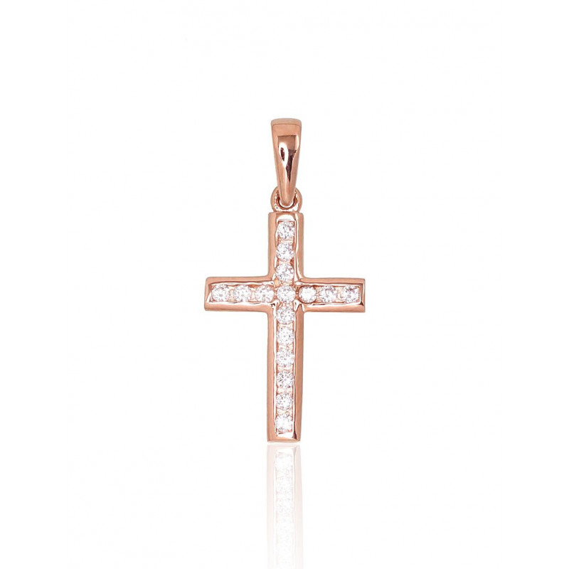 Gold pendant 1300703(Au-R)_CZ, Red Gold 585°, Zirkons