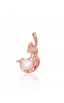 Gold pendant 1300776(Au-R)_PE, Red Gold 585°, Fresh-water Pearl