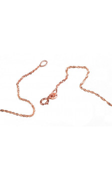 Gold chain Singapore 1 mm , diamond cut 1400030(Au-R), Red Gold 585°