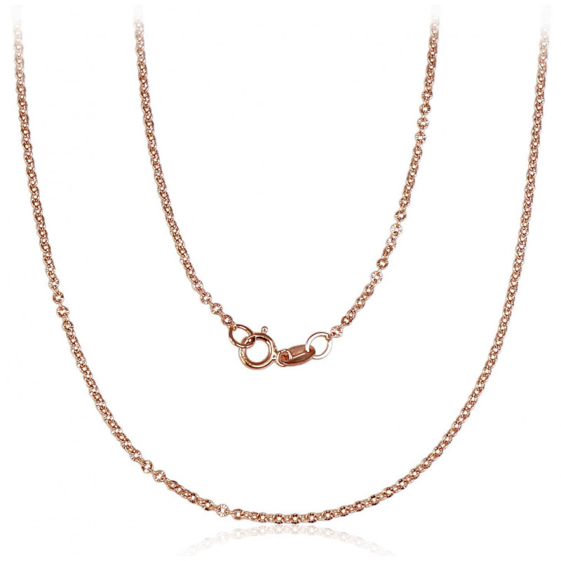 Gold chain Anchor 1.4 mm , diamond cut 1400040(Au-R), Red Gold 585°