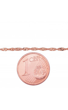 Gold chain Singapore 1.5 mm , diamond cut 1400046(Au-R), Red Gold 585°