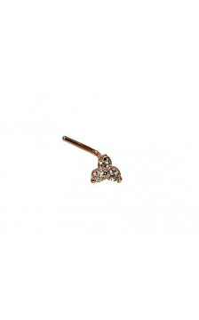 Gold piercing for nose 1930015(Au-R)_CZ, Red Gold 585°, Zirkons