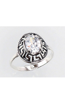 Silver ring 2100676(POx-Bk)_CZ, Silver 925°, oxide (Plating), Zirkons