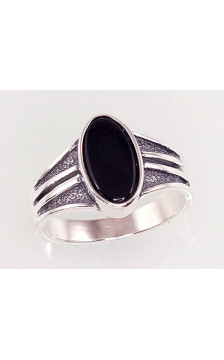 Silver ring 2100937(POx-Bk)_ON, Silver 925°, oxide (Plating), Onix