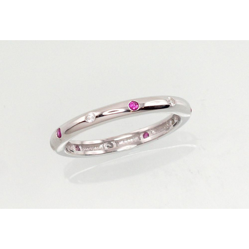 Silver ring 2101173(PRh-Gr)_CZ+CZ-RO, Silver 925°, Rhodium (Plating), Zirkons