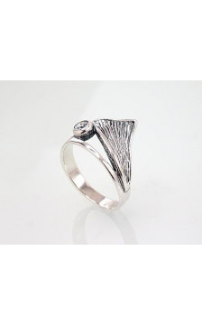 Silver ring 2101407(POx-Bk)_CZ, Silver 925°, oxide (Plating), Zirkons