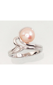 Silver ring 2101457(PRh-Gr)_PE-PI, Silver 925°, Rhodium (Plating), Fresh-water Pearl