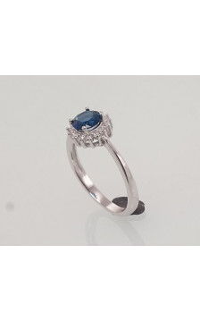 Silver ring 2101470(PRh-Gr)_CZ+CZ-B, Silver 925°, Rhodium (Plating), Zirkons