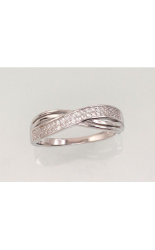 Silver ring 2101475(PRh-Gr)_CZ, Silver 925°, Rhodium (Plating), Zirkons