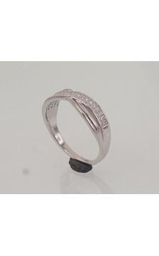 Silver ring 2101475(PRh-Gr)_CZ, Silver 925°, Rhodium (Plating), Zirkons