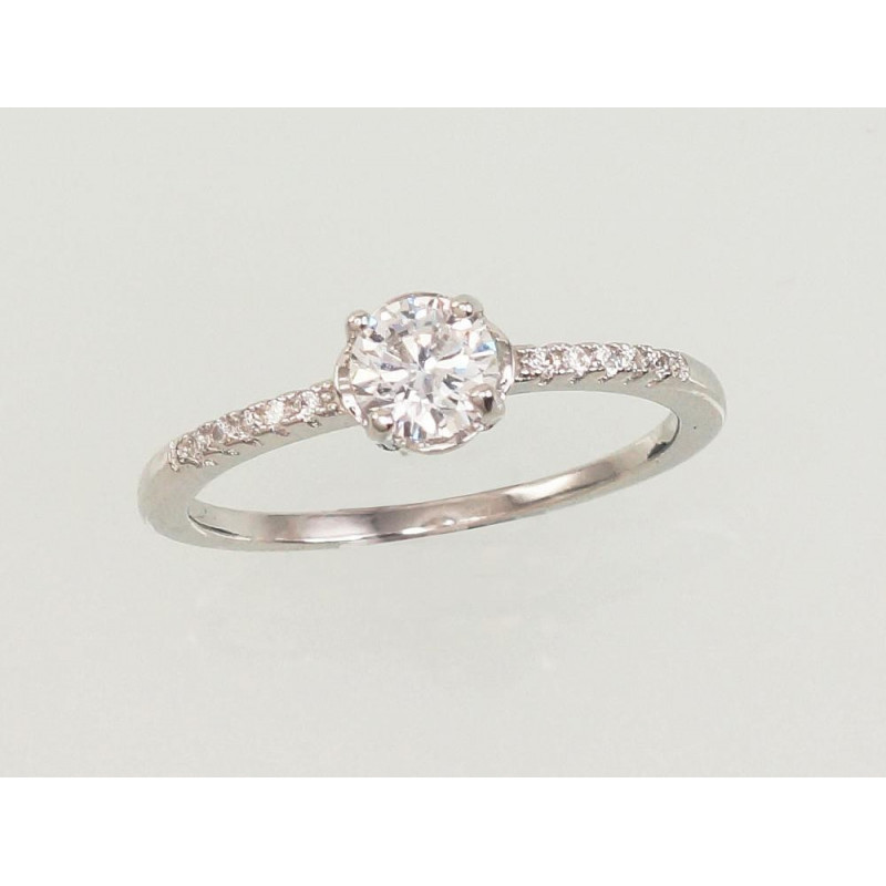 Silver ring 2101551(PRh-Gr)_CZ, Silver 925°, Rhodium (Plating), Zirkons