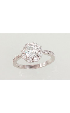 Silver ring 2101555(PRh-Gr)_CZ, Silver 925°, Rhodium (Plating), Zirkons