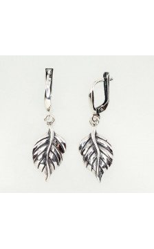 Silver earrings with 'english' lock 2202116(POx-Bk), Silver 925°, oxide (Plating)