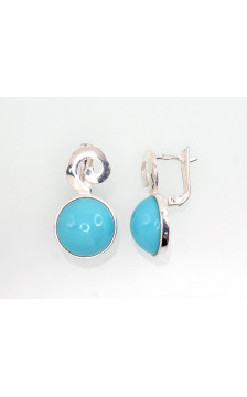 Silver earrings with 'english' lock 2202853_PC-LAQ, Silver 925°, Plastic