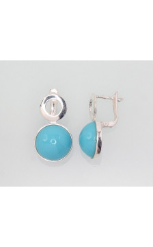 Silver earrings with 'english' lock 2202854_PC-LB, Silver 925°, Plastic