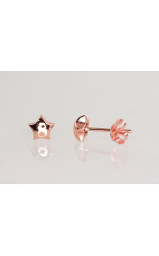 Silver stud earrings 2202962(PAu-R), Silver 925°, red gold (Plating)
