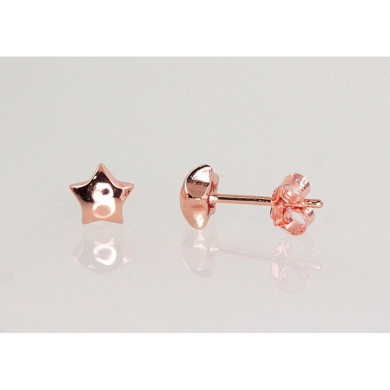 Silver stud earrings 2202962(PAu-R), Silver 925°, red gold (Plating)