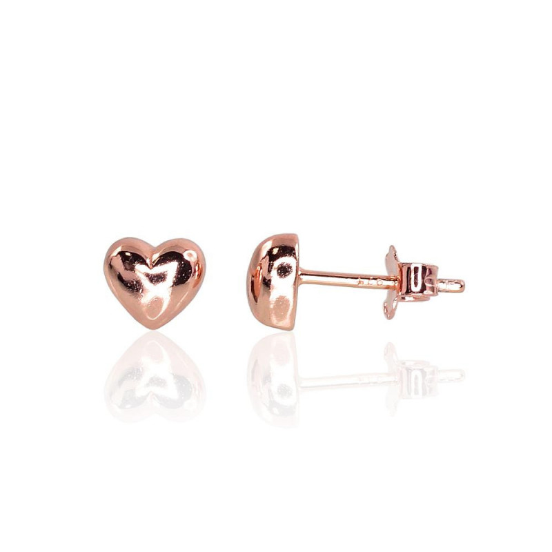 Silver stud earrings 2202963(PAu-R), Silver 925°, red gold (Plating)