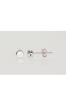 Silver stud earrings 2202990(PRh-Gr)_CZ, Silver 925°, Rhodium (Plating), Zirkons