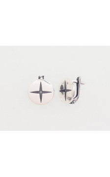 Silver earrings with 'english' lock 2203012(POx-Bk), Silver 925°, oxide (Plating)